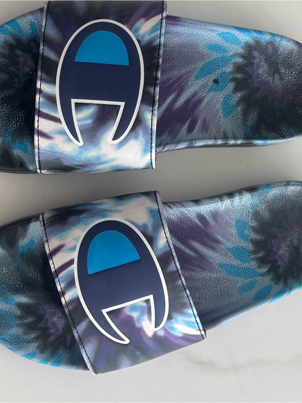 Champion Blue & Purple Tie-Dye Slide Sandals